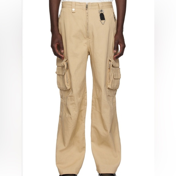 C2H4 Men’s Beige Khaki Construction Cargo Pants Size Medium - Picture 1 of 16
